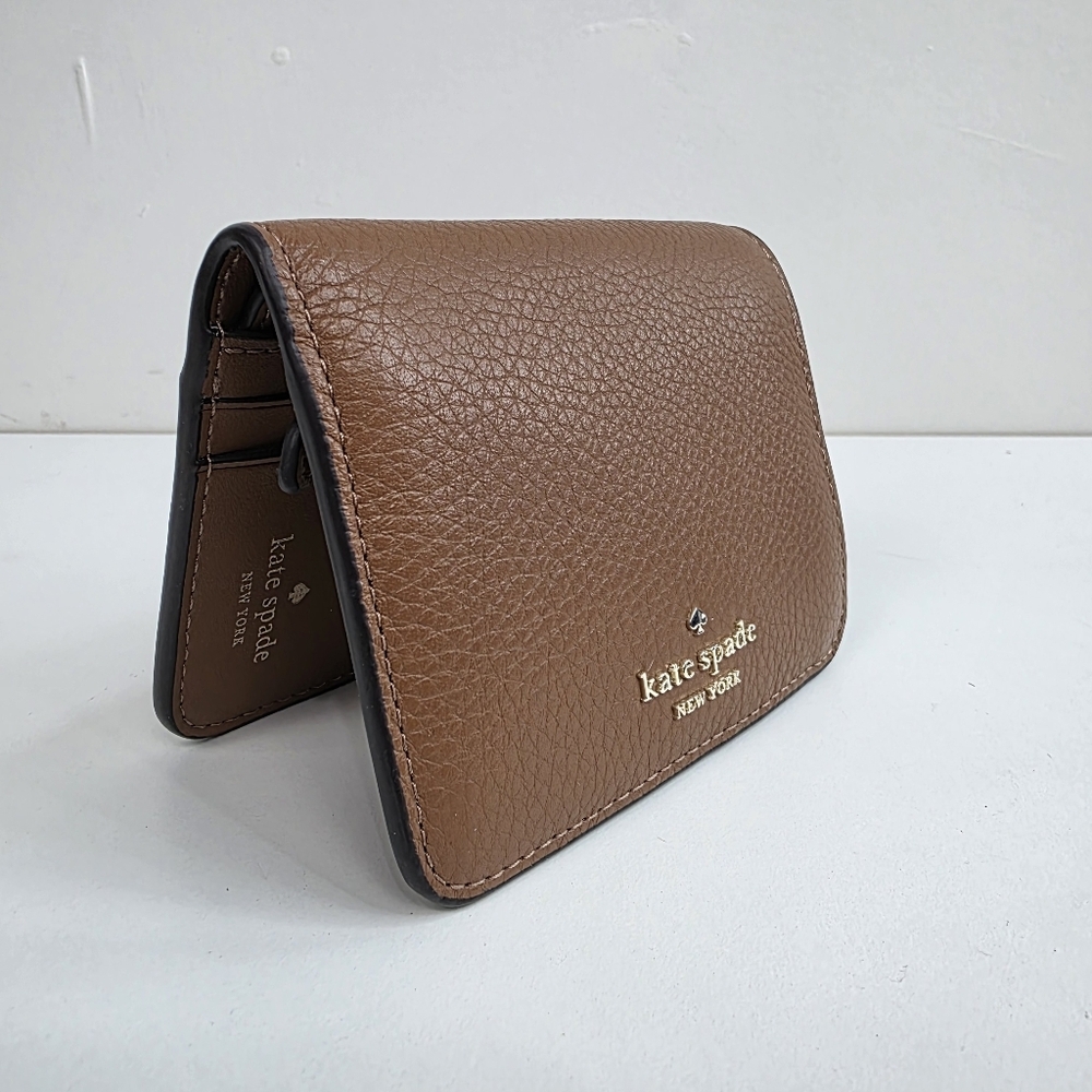 Kate Spade Small Bifold Tan Leather Card Holder **defect**